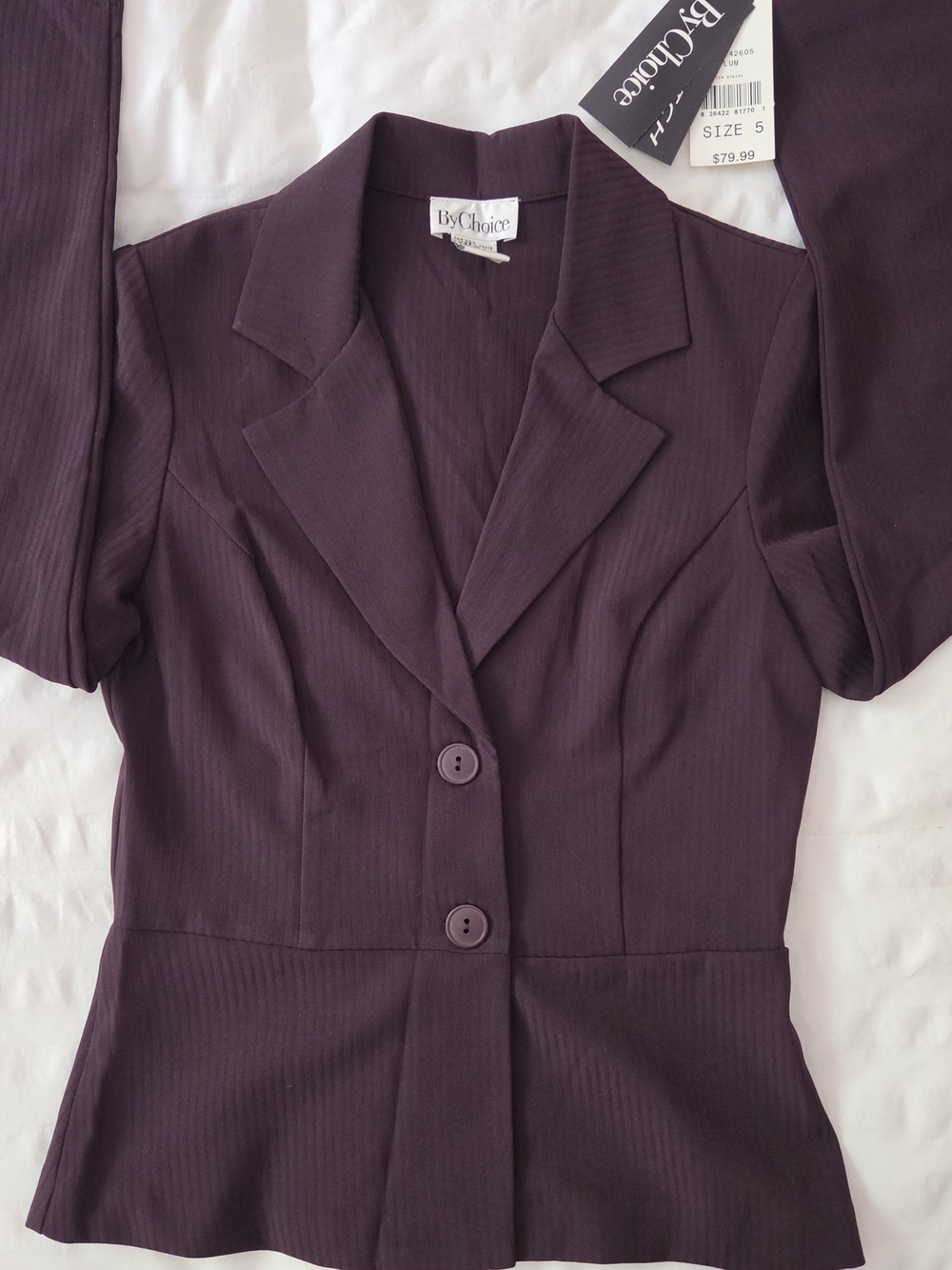 Women's Vintage Plum Tailored Button-Front Blazer